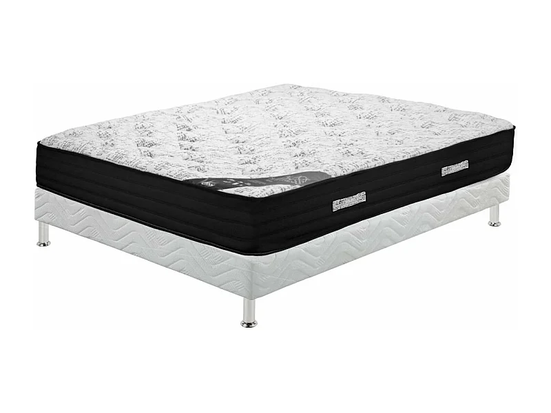 Matelas + sommier tapissier 160x200 Ressorts - Black mattress - Soutien très ferme