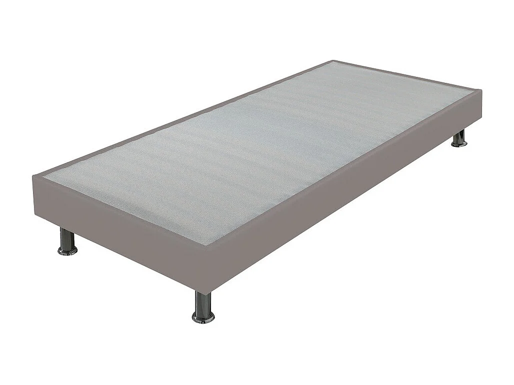 Matelas + sommier tapissier 80x200 Mousse - Melior - Soutien ferme - Simili taupe