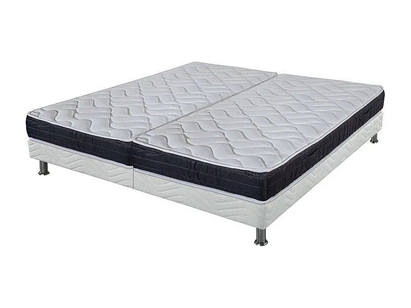 Matelas et sommier 2x90x190 Mousse - Malta - Soutien très ferme - Made in France