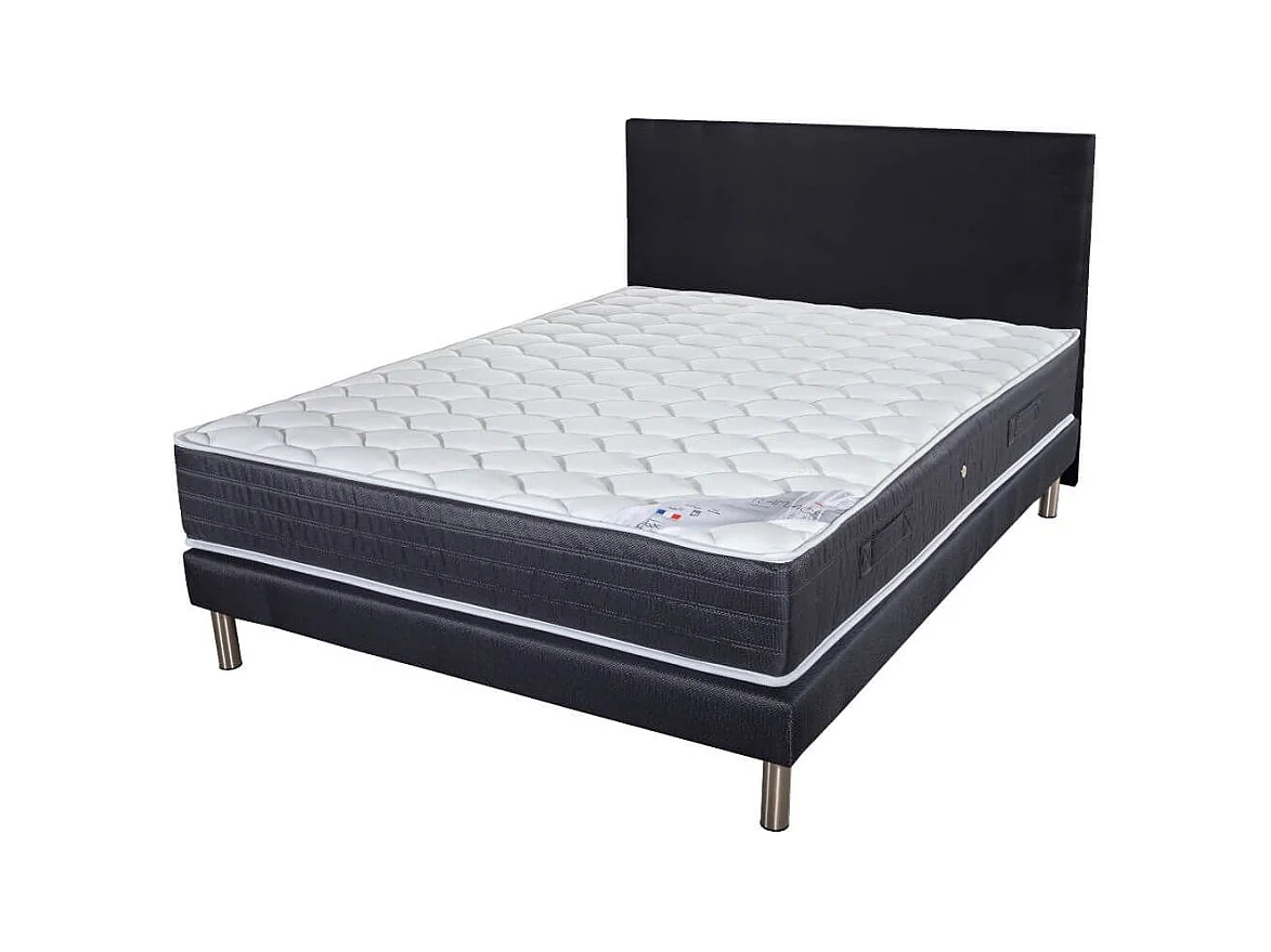 Matelas + sommier tapissier 140x190 Ressorts - Ramage - Soutien ferme