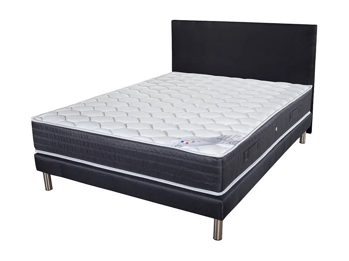 Matelas + sommier tapissier 140x190 Ressorts - Ramage - Soutien ferme