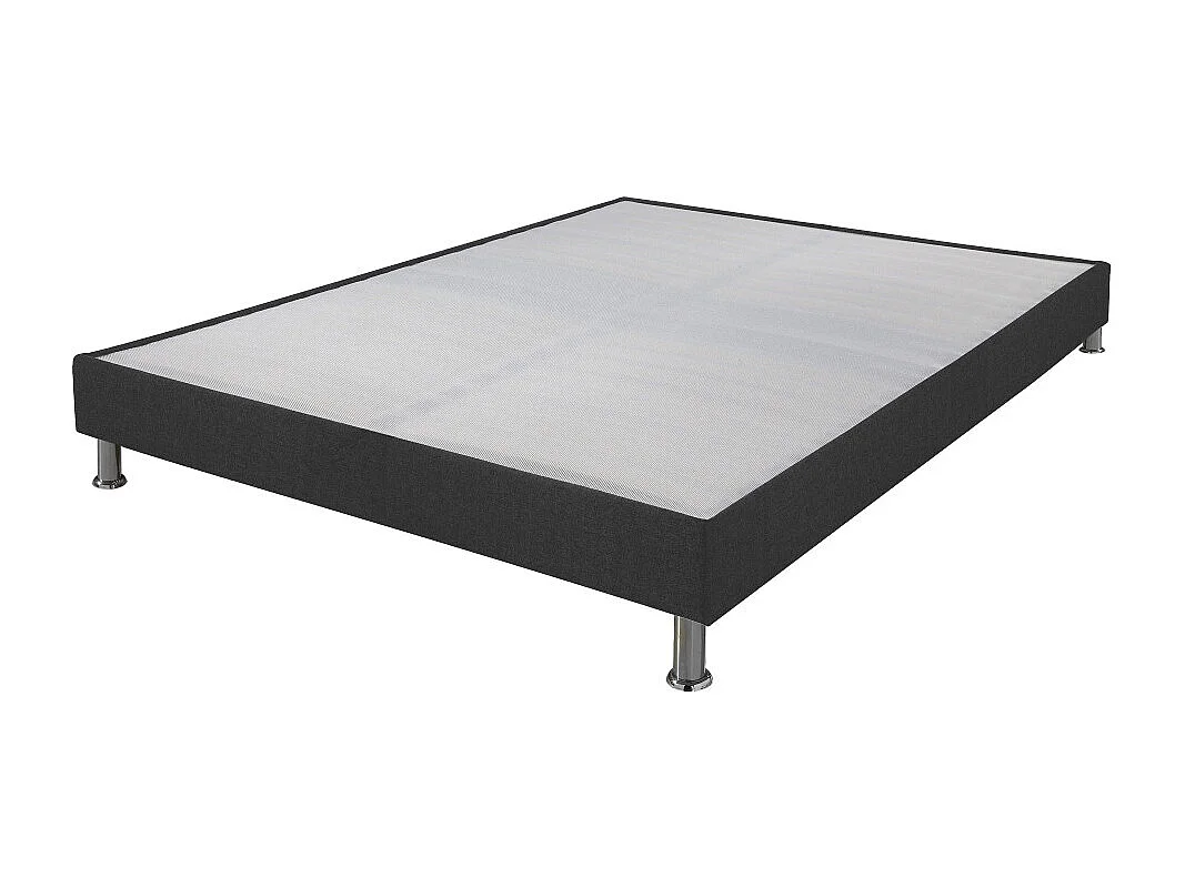 Matelas + sommier tapissier 140x190 Mousse - Melior - Soutien ferme - Gris