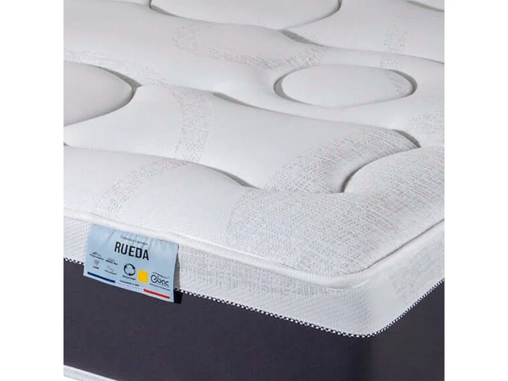 Matelas + sommier tapissier 140x190 Ressorts - Rueda - Soutien ferme - Made in France