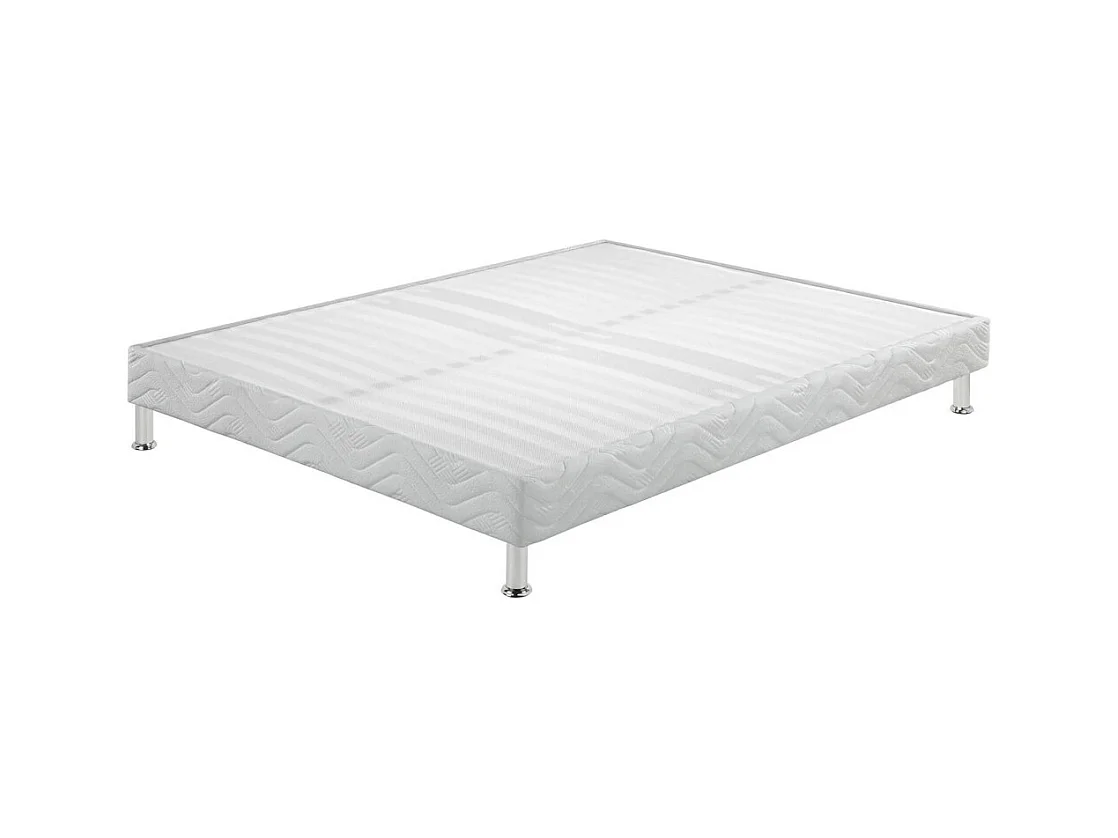 Matelas + sommier tapissier 120x190 Mousse - Melior - Soutien ferme - Blanc