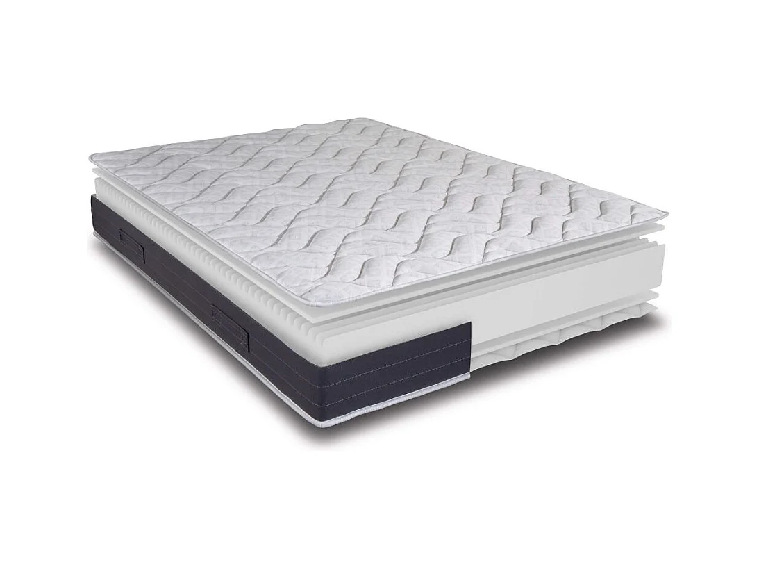 Matelas + sommier tapissier 120x190 Mousse - Melior - Soutien ferme - Blanc