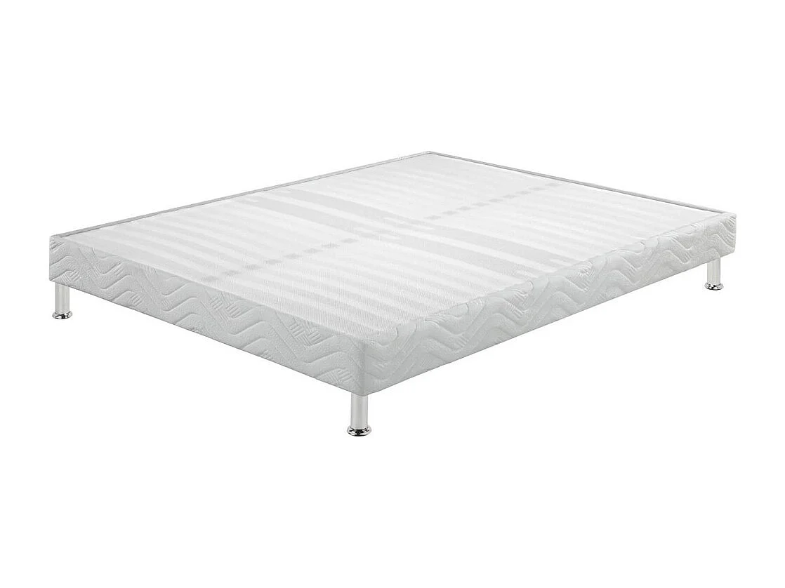 Matelas + sommier tapissier 120x190 Mousse - Melior - Soutien ferme - Blanc
