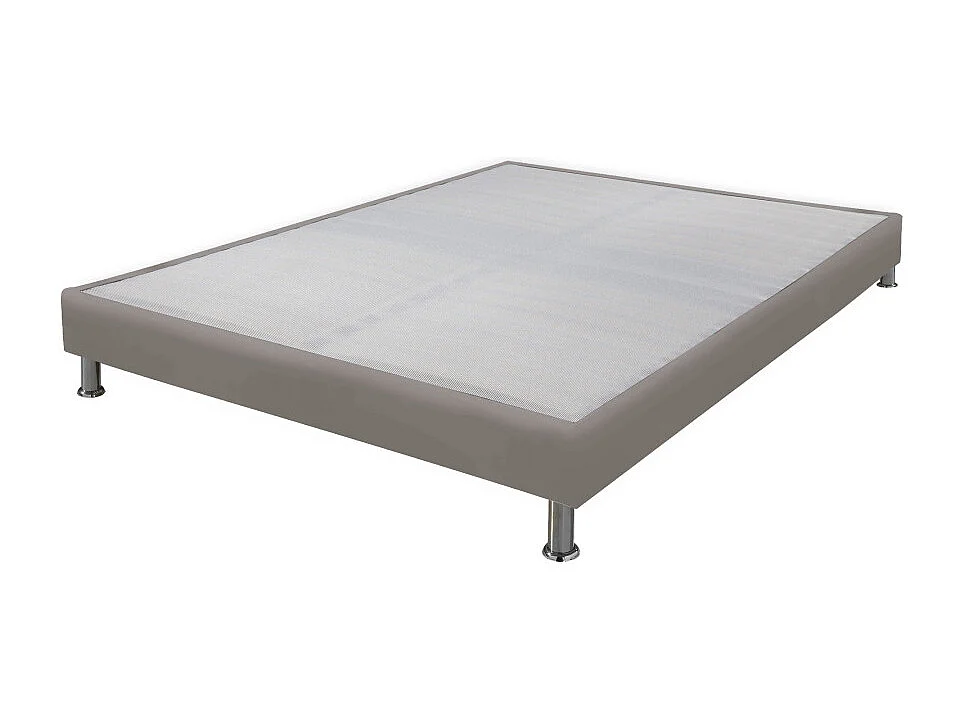Matelas + sommier tapissier 120x190 Mousse - Melior - Soutien ferme - Simili taupe