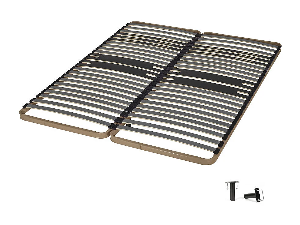 Sommier à lattes 2x80x200 C322 - 46 lattes bois - Fabrication française