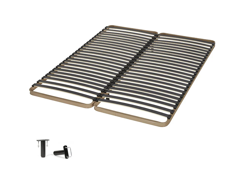 Sommier à lattes 2x90x200 Theta - 48 lattes bois - Fabrication française
