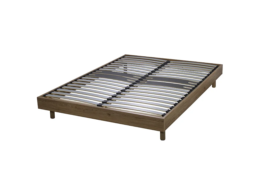 Sommier déco en Kit + pieds - Decokit 36 lattes bois - Chêne Oak - H. 13 cm