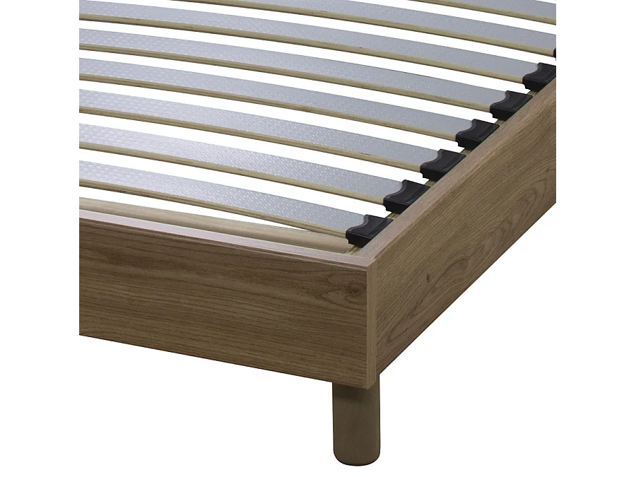 Sommier déco en Kit + pieds - Decokit 36 lattes bois - Chêne Oak - H. 13 cm