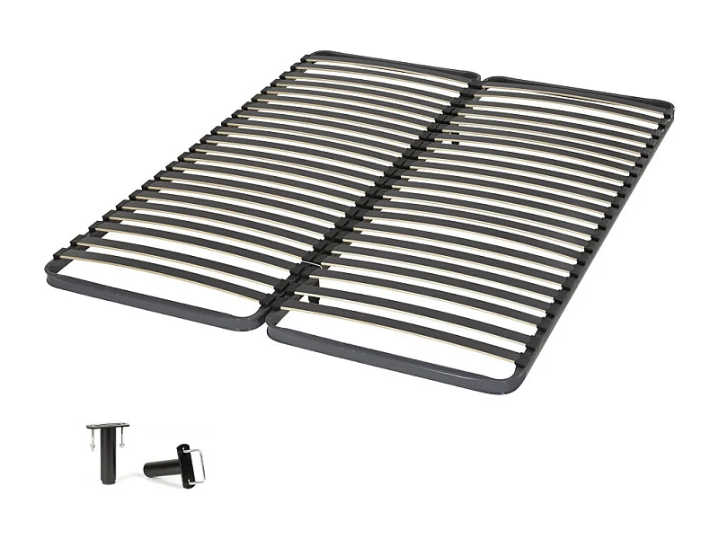 Sommier à lattes 2x80x200 C221 - 40 lattes bois - Fabrication française