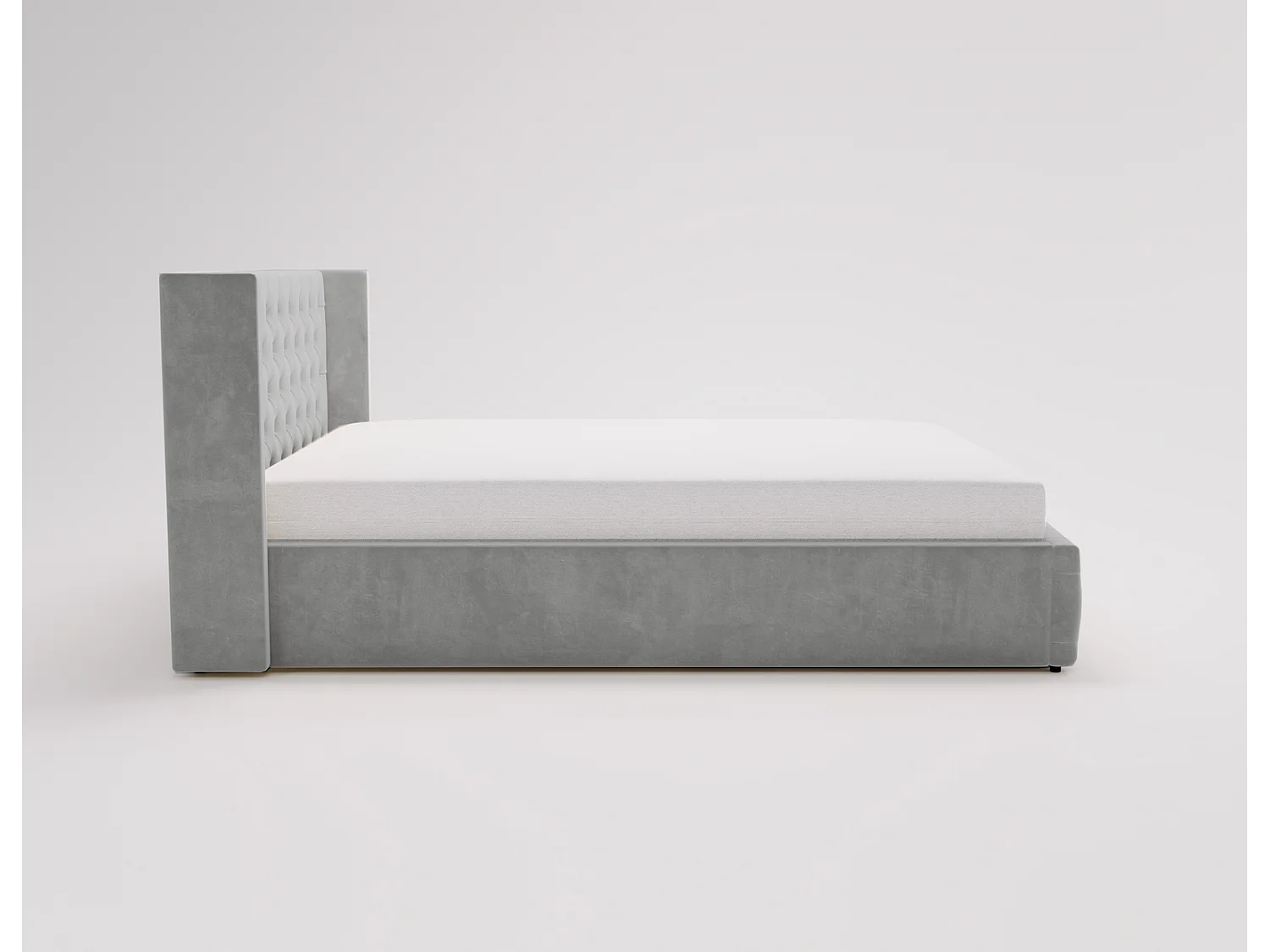 Emporius Rolia lit rembourré 180x200 lit avec rangement, sommier à lattes - lit coffre 180x200 tissu velour Gris clair (Magic Velvet 2218)