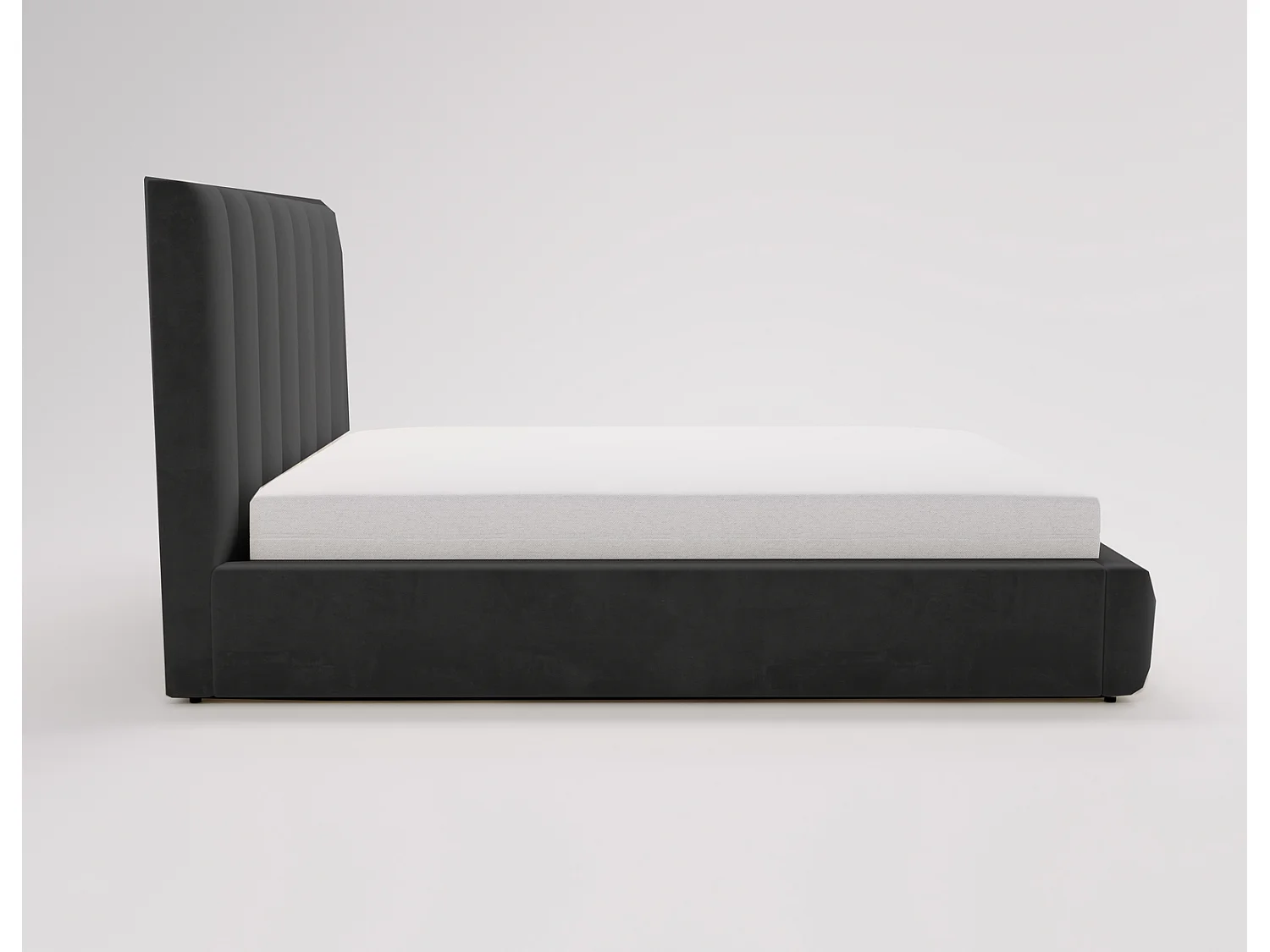 Emporius Velor lit coffre 180x200 avec rangement, lit adulte 180x200, sommier à lattes, velours Noir (Magic Velvet 2219)