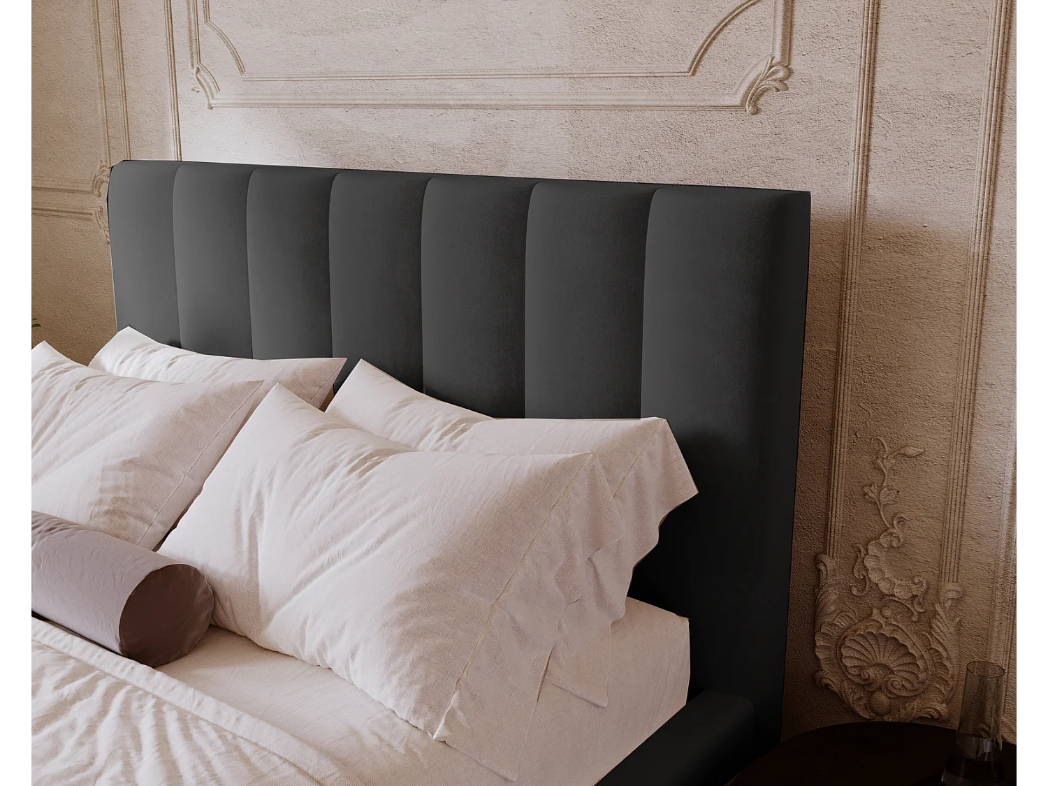 Emporius Velor gestoffeerd bed 180x200 - bed met opbergruimte en bedlade, tweepersoonsbed 180x200 fluwelen Zwart (Magic Velvet 2219)