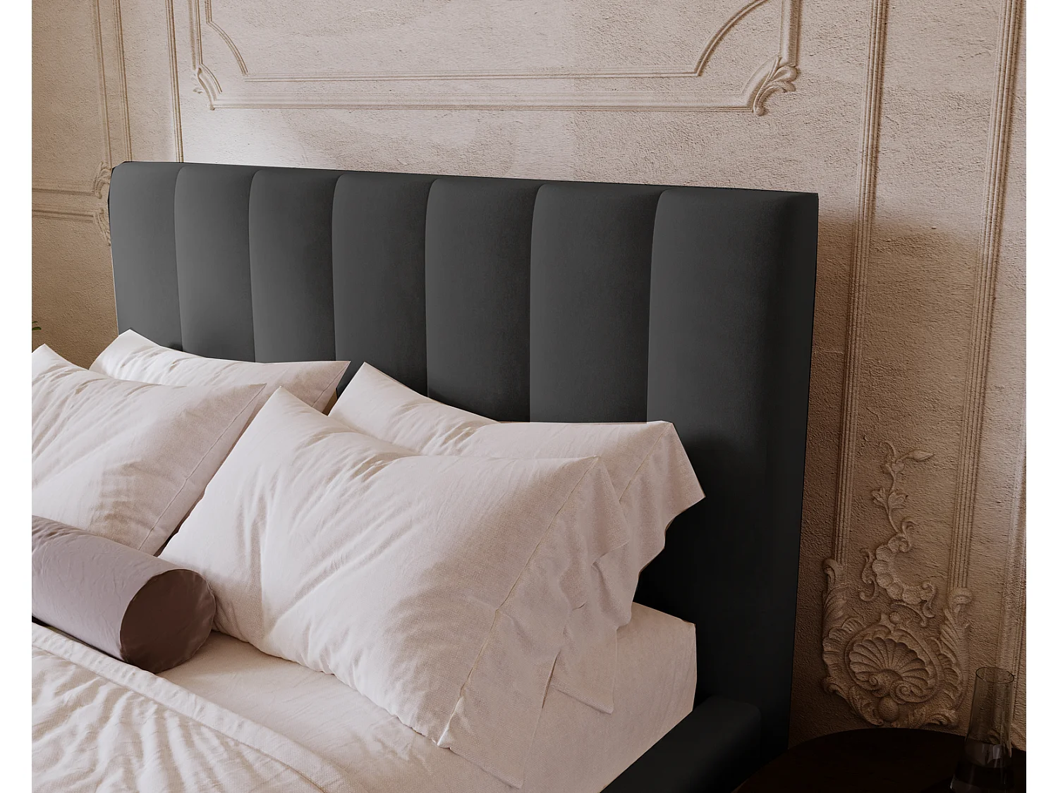 Emporius Velor lit coffre 180x200 avec rangement, lit adulte 180x200, sommier à lattes, velours Noir (Magic Velvet 2219)