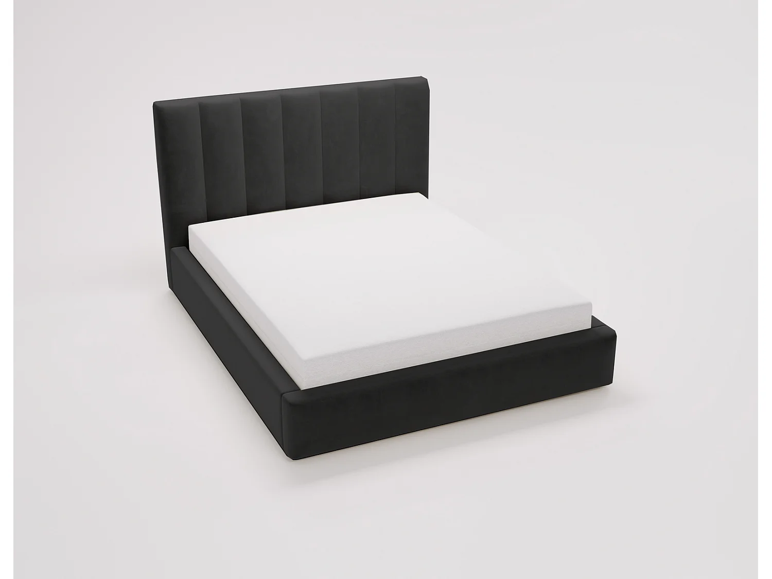 Emporius Velor lit coffre 180x200 avec rangement, lit adulte 180x200, sommier à lattes, velours Noir (Magic Velvet 2219)