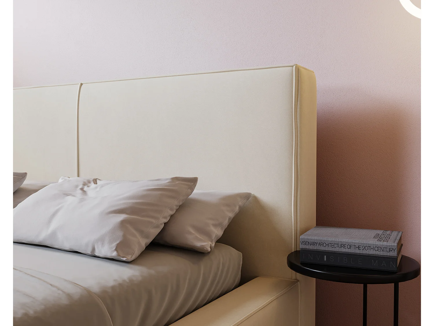 Emporius Morin lit coffre 200x200 avec sommier, tête de lit - lit adulte 200x200 Crème (Amor Velvet 4323)