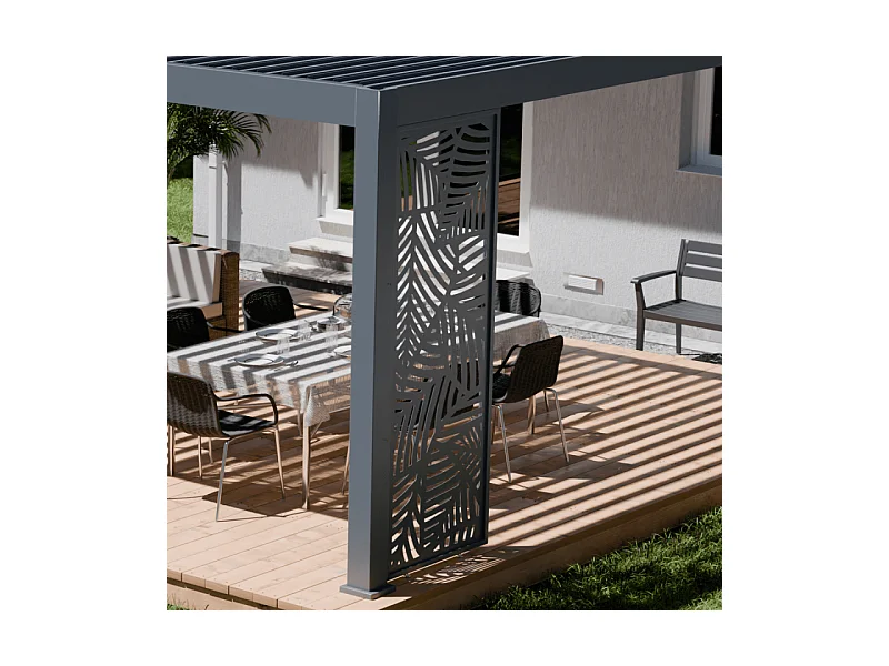 Pannello decorativo a foglie Ombréa VS 1M - Antracite