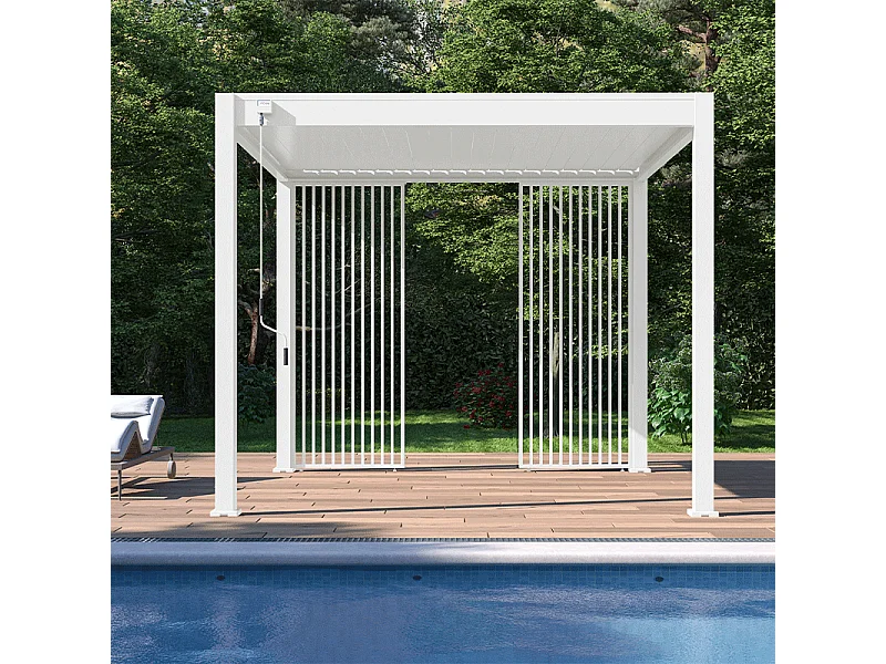 Pannello frangivista con lamelle verticali 1M Ombréa - Bianco