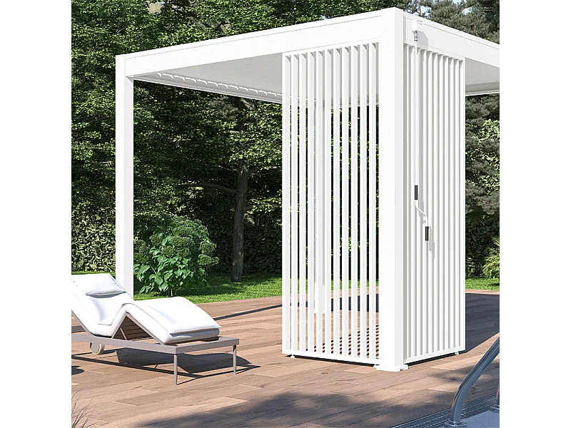 Pannello frangivista con lamelle verticali 1M Ombréa - Bianco