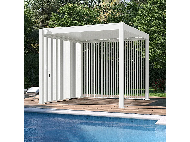 Pannello frangivista con lamelle verticali 1M Ombréa - Bianco