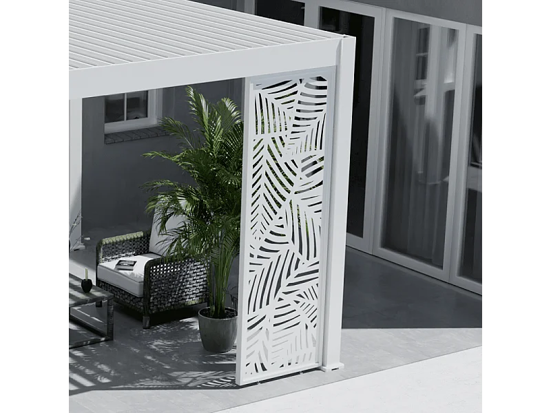 Pannello decorativo con foglie Ombréa VS 1M - Bianco