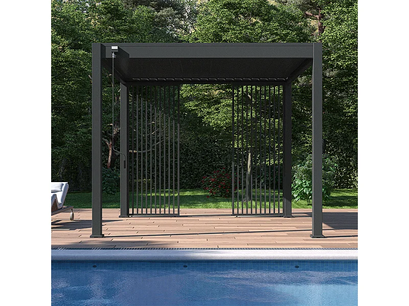 Pannello frangivista con lamelle verticali 1M Ombréa - Antracite