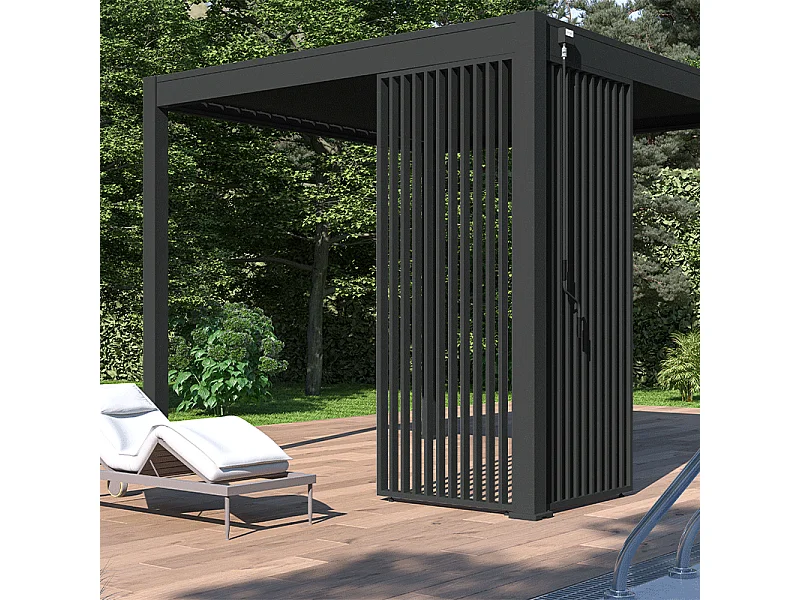 Pannello frangivista con lamelle verticali 1M Ombréa - Antracite