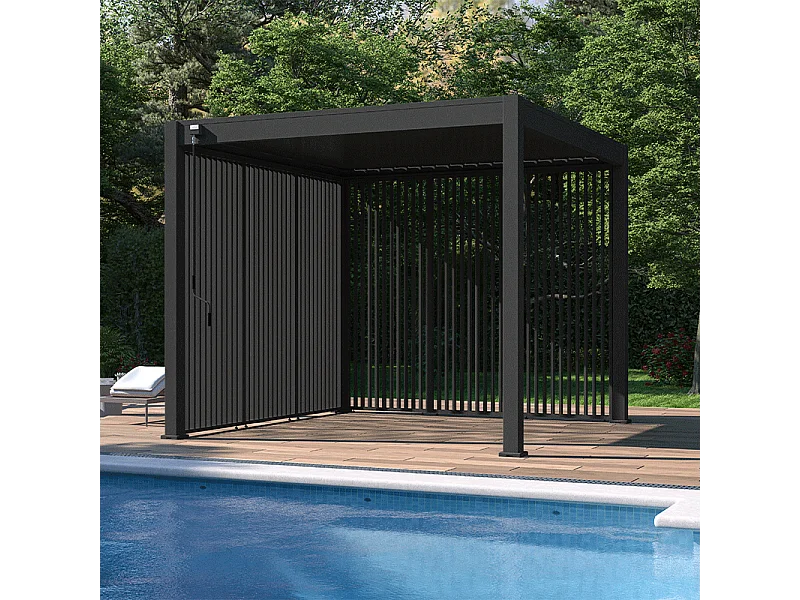 Pannello frangivista con lamelle verticali 1M Ombréa - Antracite