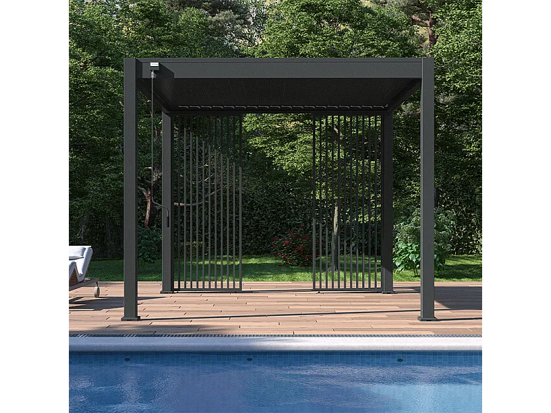 Pannello frangivista con lamelle verticali 1M Ombréa - Antracite