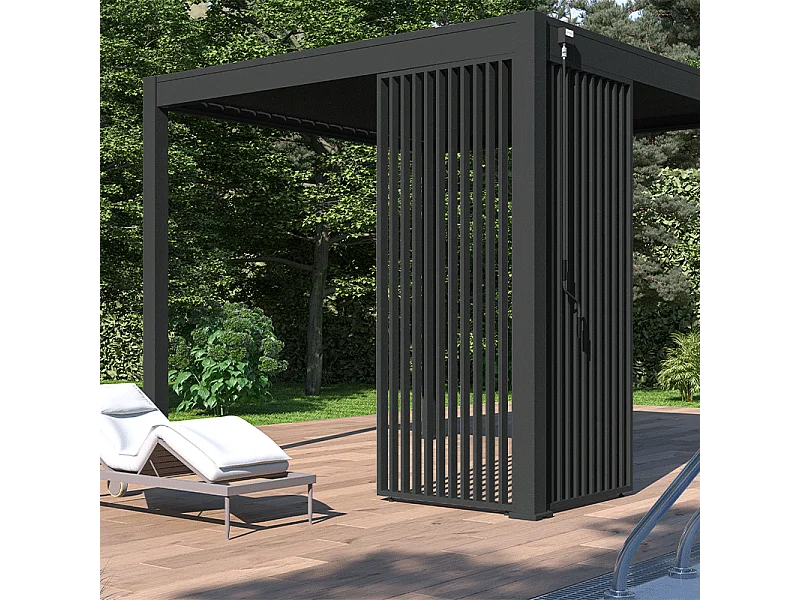 Pannello frangivista con lamelle verticali 1M Ombréa - Antracite