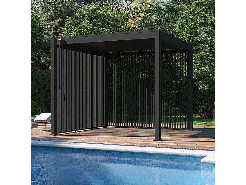 Pannello frangivista con lamelle verticali 1M Ombréa - Antracite