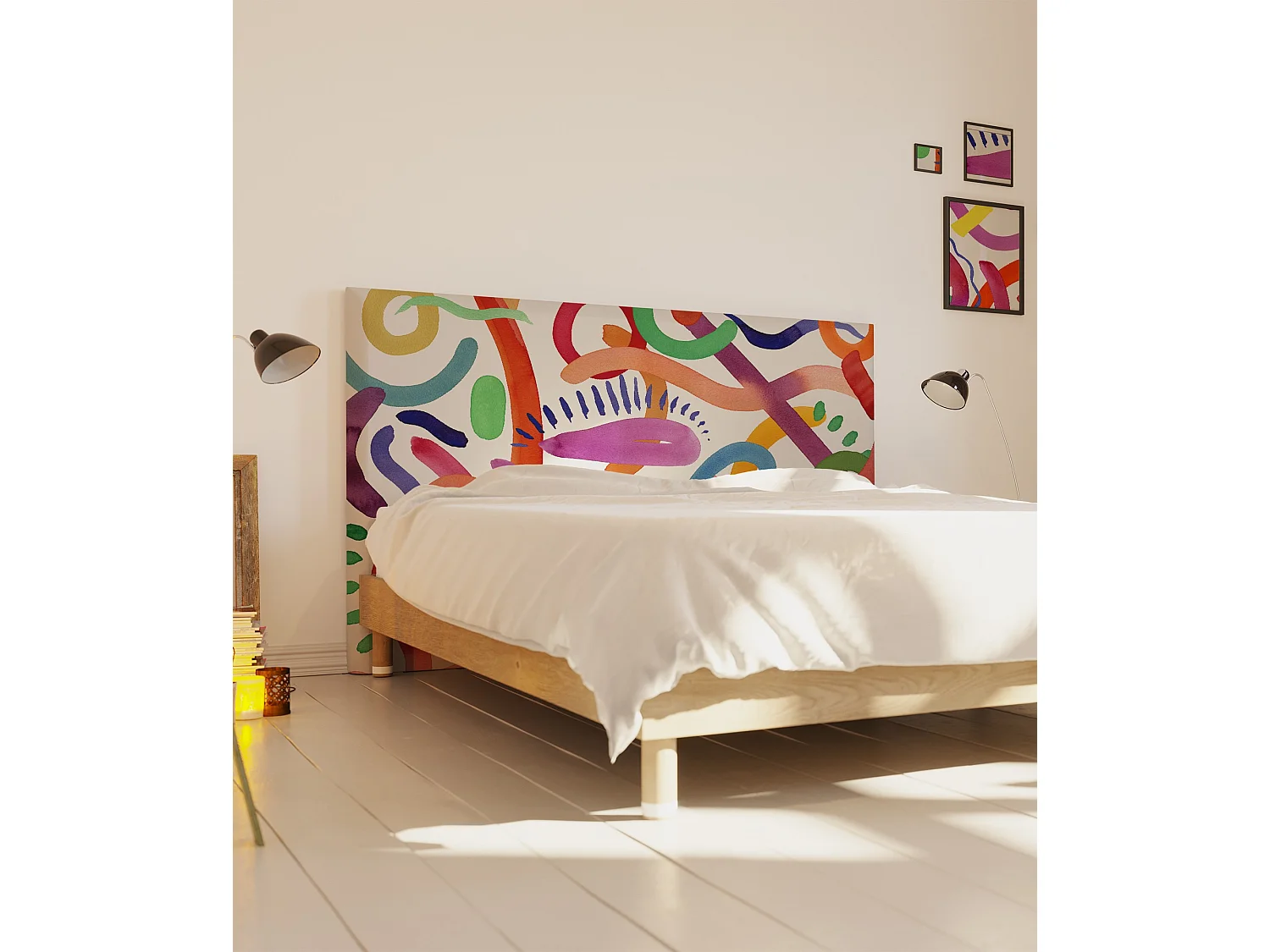 BELLECOUR LITERIE | Tête de lit déhoussable FLOATING COLORS 140x110 cm