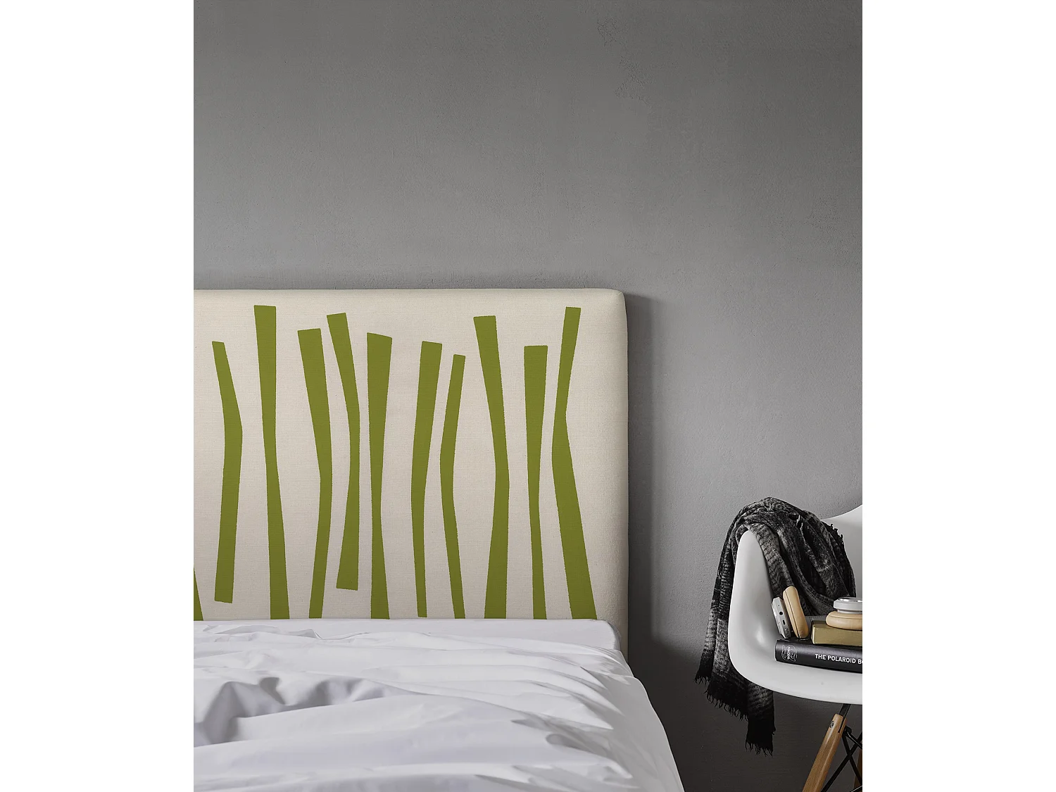 BELLECOUR LITERIE | Tête de lit déhoussable PALISSADE 140x110 cm | Coloris Vert