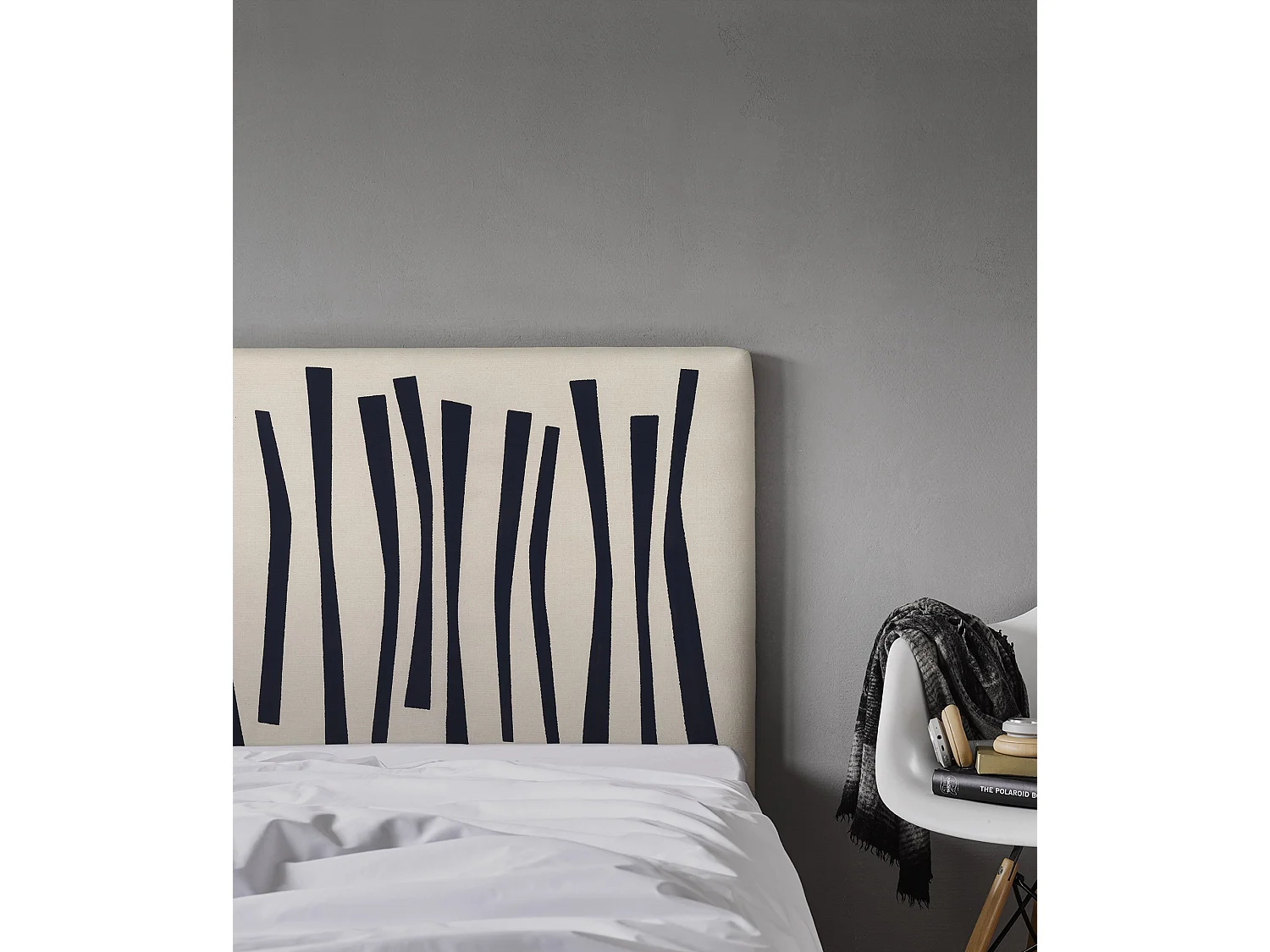 BELLECOUR LITERIE | Tête de lit déhoussable PALISSADE 160x110 cm | Coloris Noir