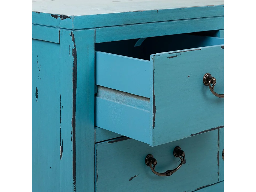 Meuble bas en bois bleu 120x40x50