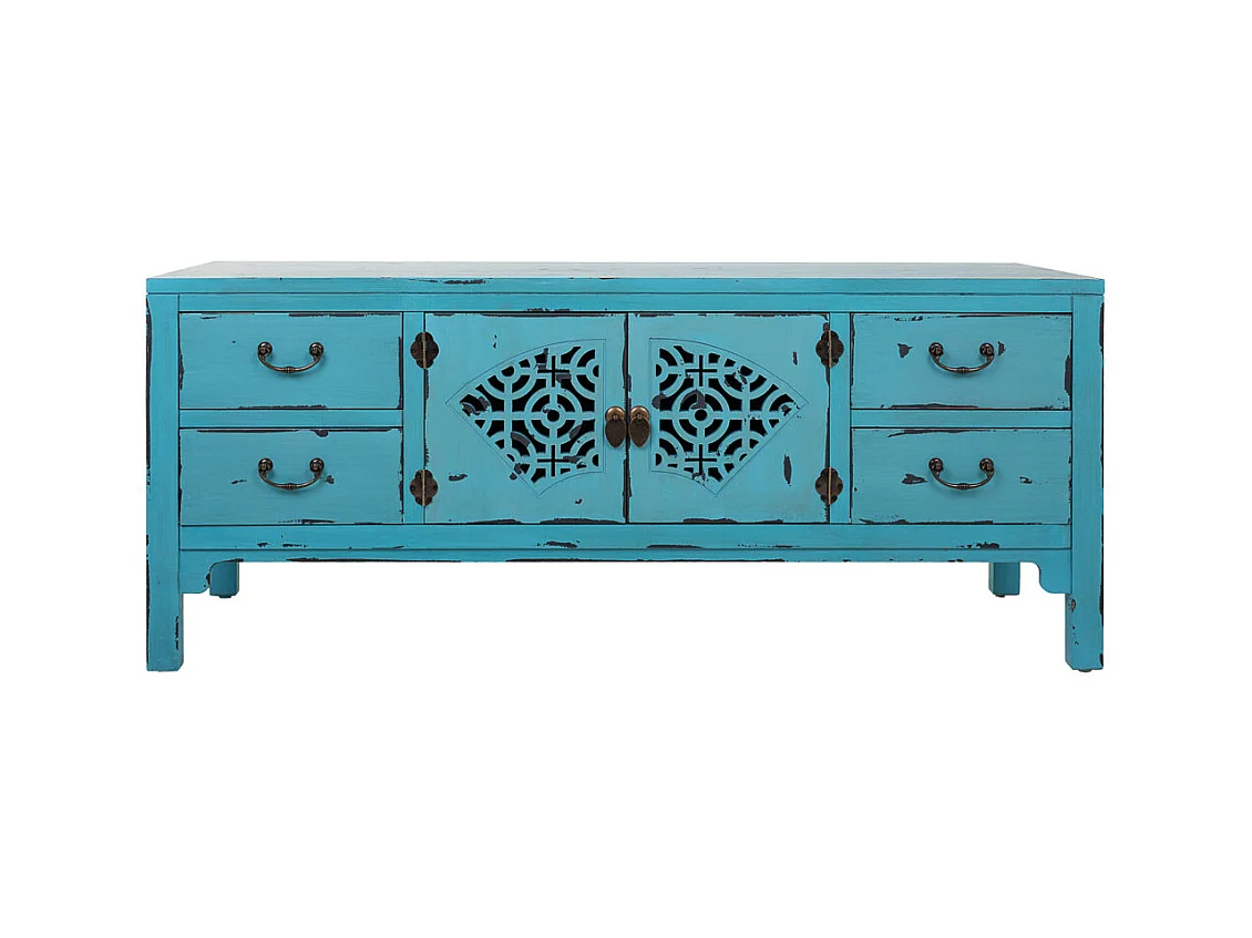 Sideboard aus blauem Holz 120x40x50