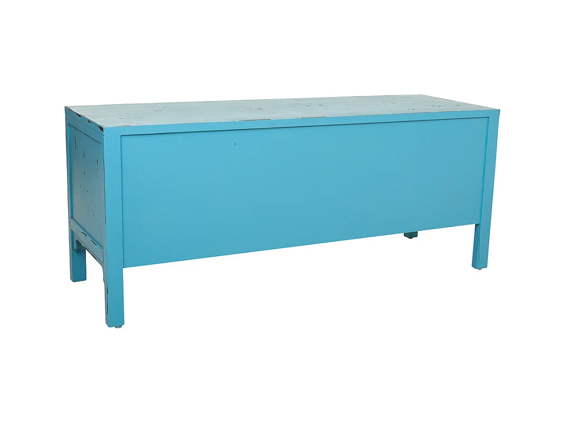 Mueble bajo de madera azul 120x40x50 cm