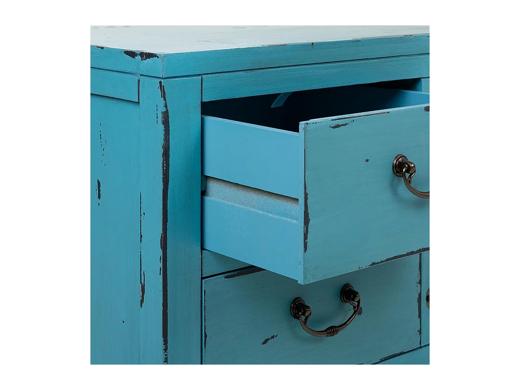 Mueble bajo de madera azul 120x40x50 cm