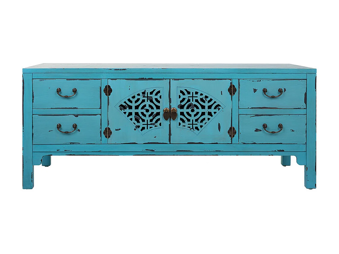 Móvel baixo madeira azul 120x40x50 cm