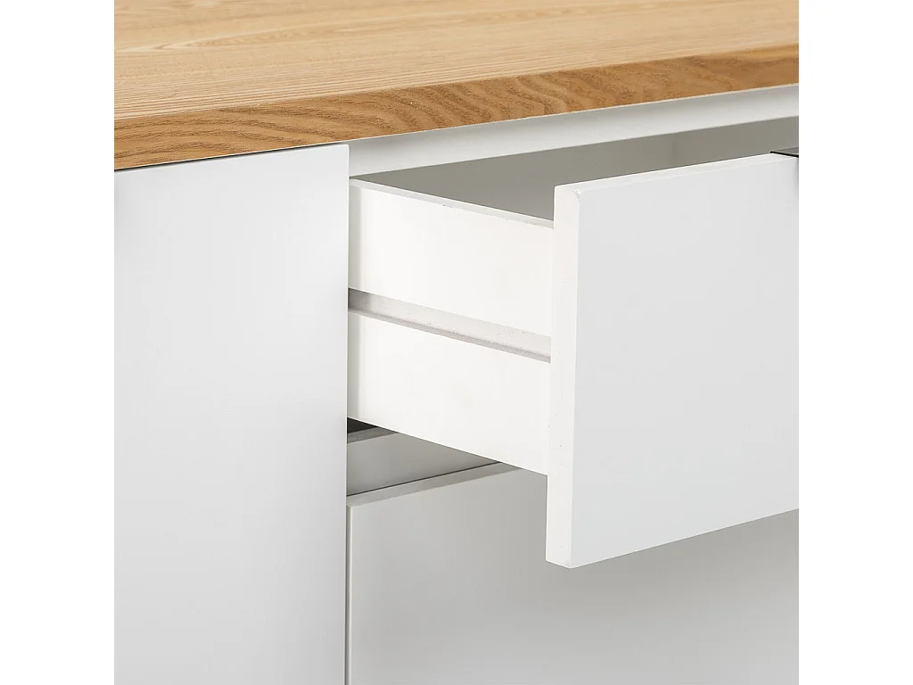 Aparador de madeira com 4 gavetas e 2 portas 124x40x80h cm