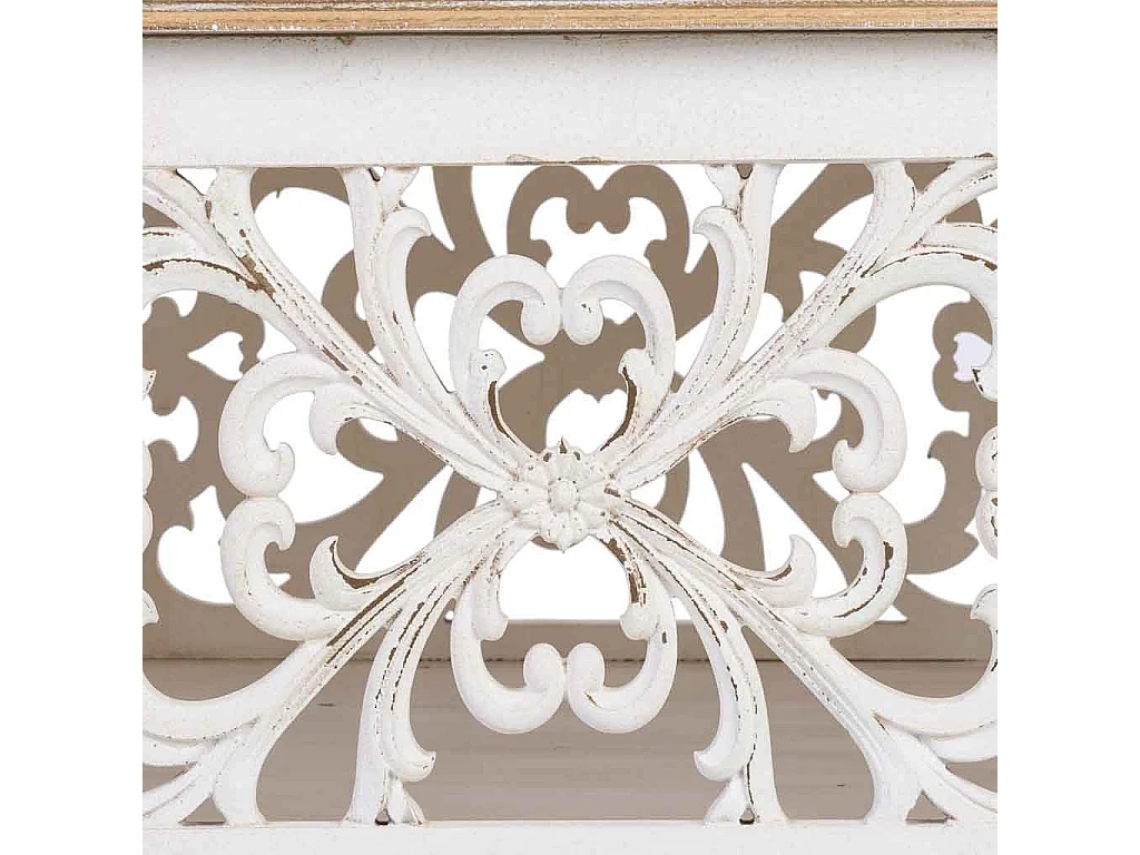 Mesa auxiliar de madeira acabamento envelhecido 59x59x38h cm