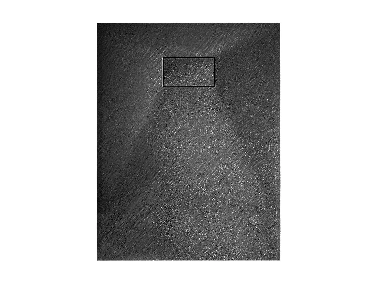 Piatto Doccia Spessore 2.6 Cm Resina SMC Effetto Pietra Stone Ardesia Antiscivolo Riducibile Filopavimento Con Griglia Di Copertura Nero 70x120 Cm