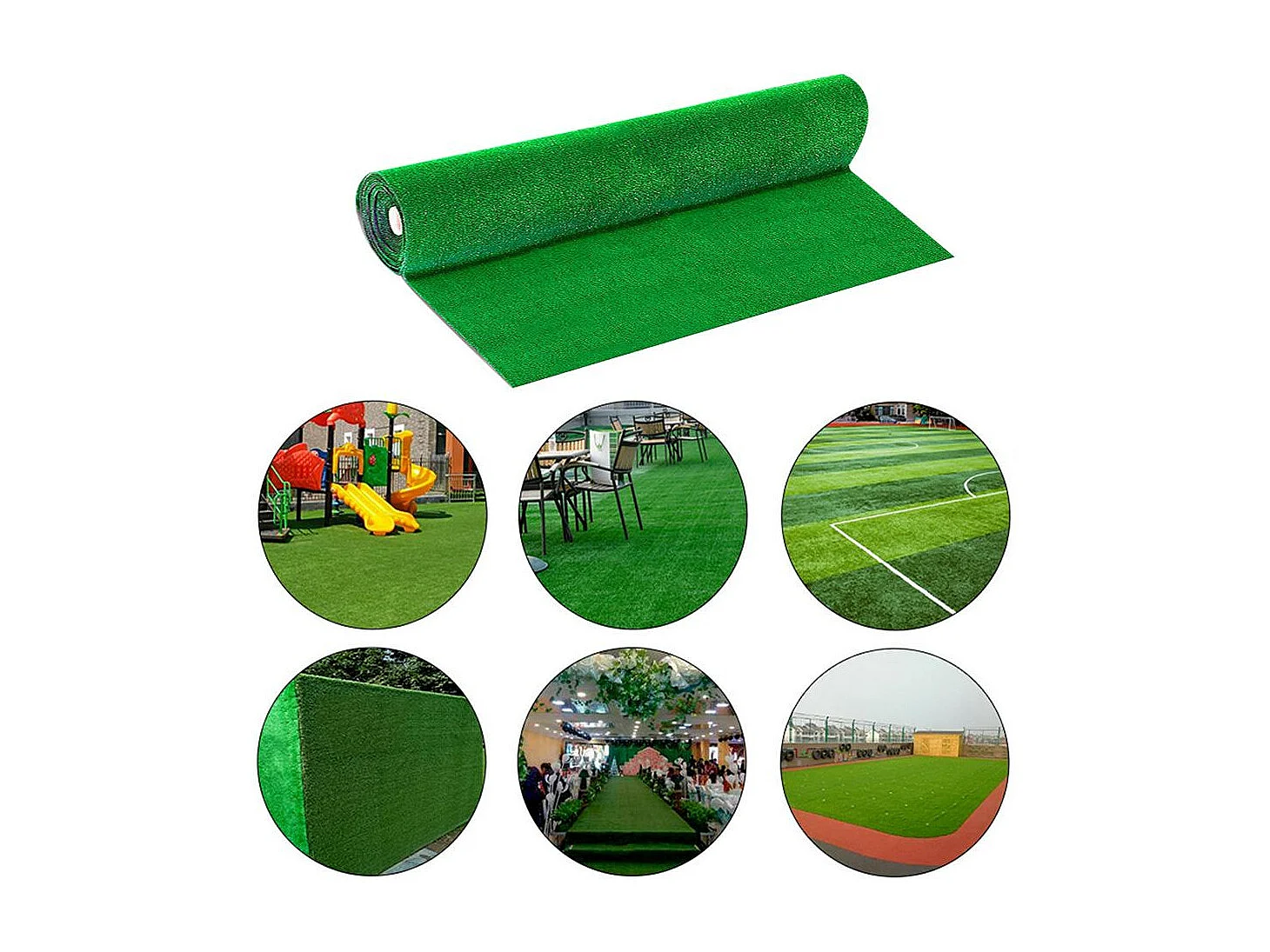 Prato Sintetico Manto Erboso Erba Finta Realistica Giardino 4 Sfumature di Colore Tappeto Erboso Sintetico Anti UV Atossico Drenante (1 x 25mt 25mq)