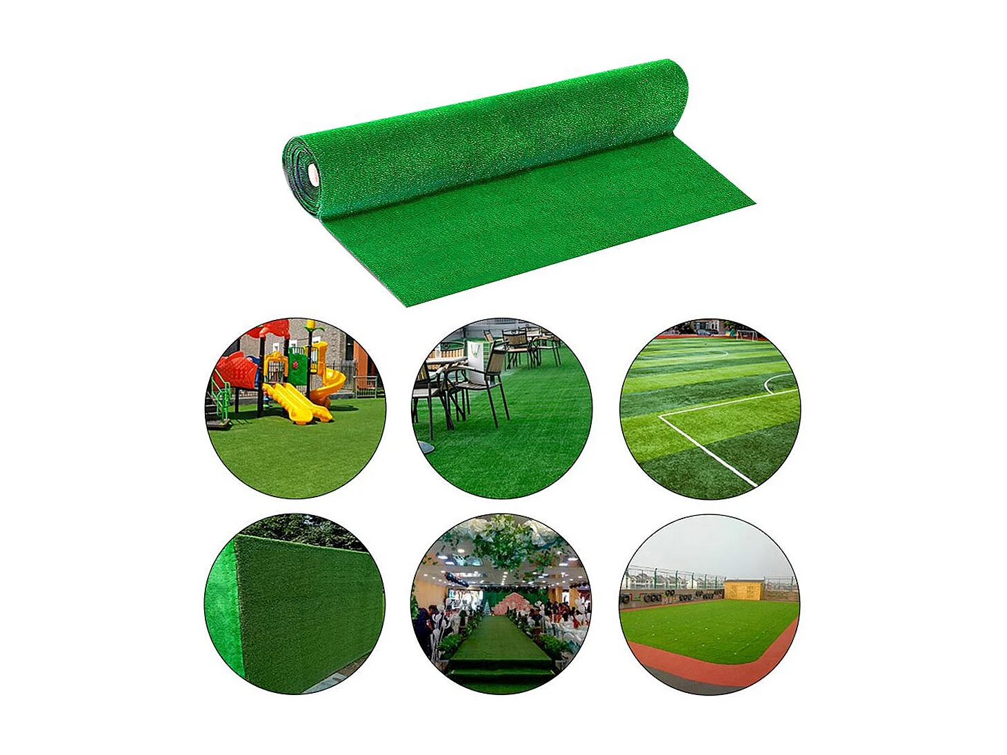 Prato Sintetico Manto Erboso Erba Finta Realistica Giardino 4 Sfumature di Colore Tappeto Erboso Sintetico Anti UV Atossico Drenante (1 x 10mt 10mq)