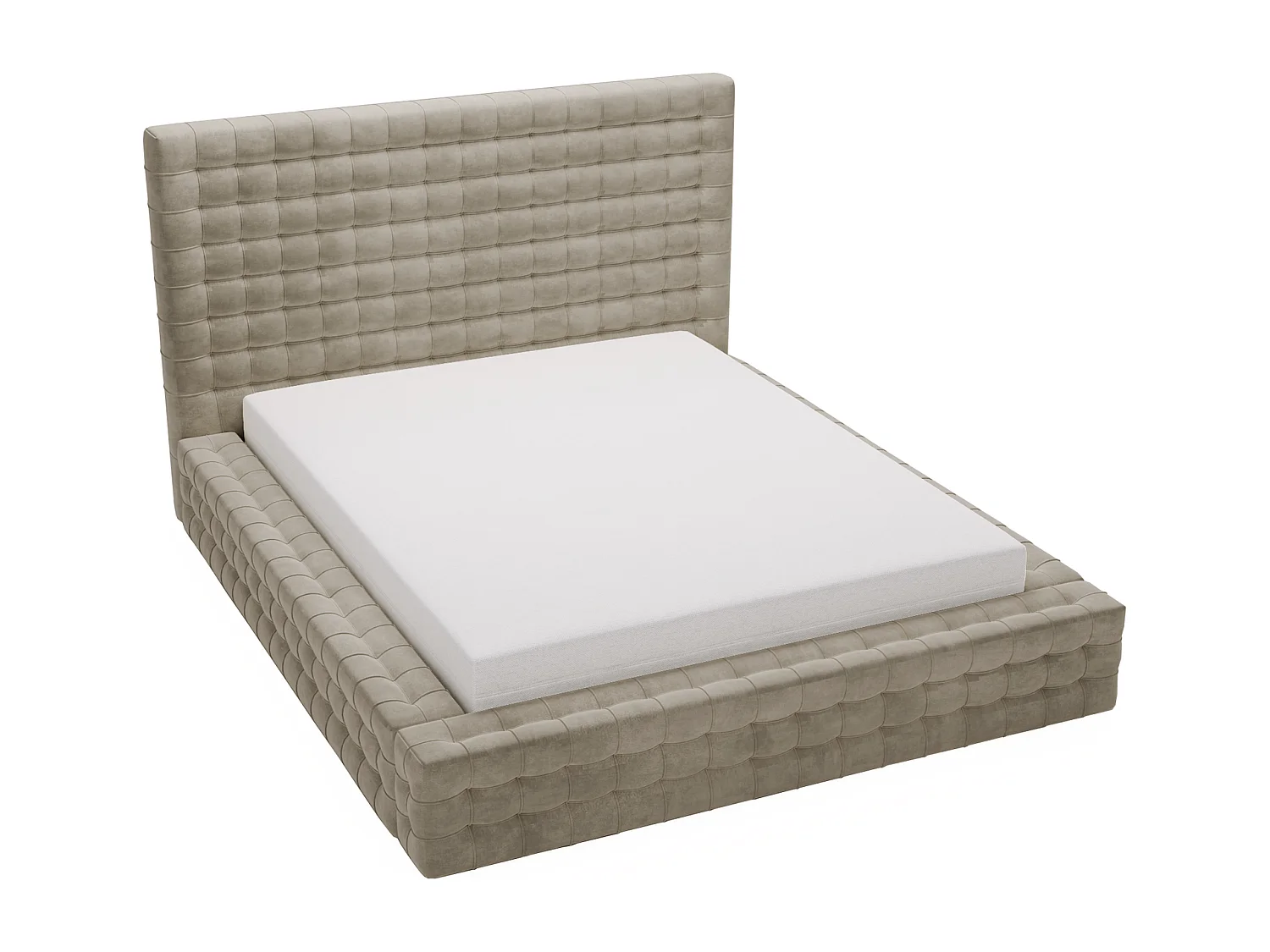 Emporius Arno lit capitonné 140x200 - lit avec rangement, sommier à lattes, lit adulte 140x200 velours Brun (Elegance 5)