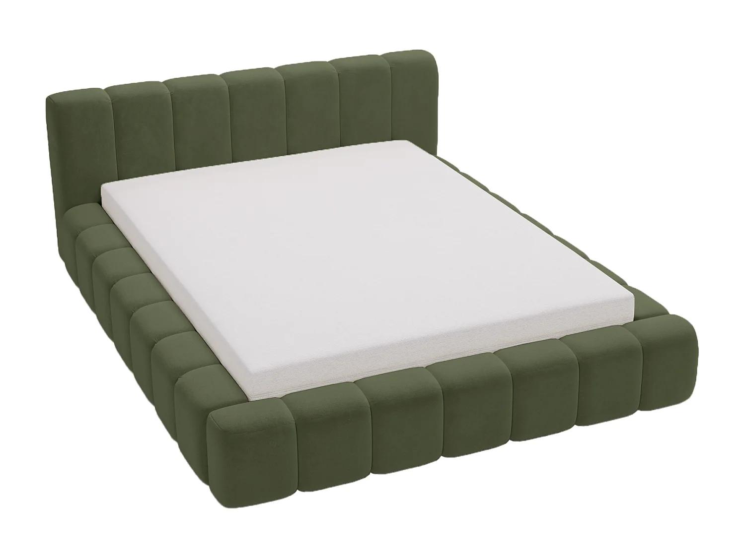 Emporius Bolonia lit adulte 160x200 cm - lit double 160x200 avec rangement, sommier à lattes - Vert (Komodo 61)