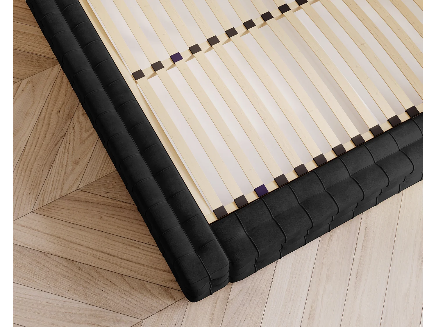 Emporius Arno gestoffeerd bed 180 x 200 cm - bed met opbergruimte en bedlade, fluwelen - bed 180x200 Zwart (Elegance 21)