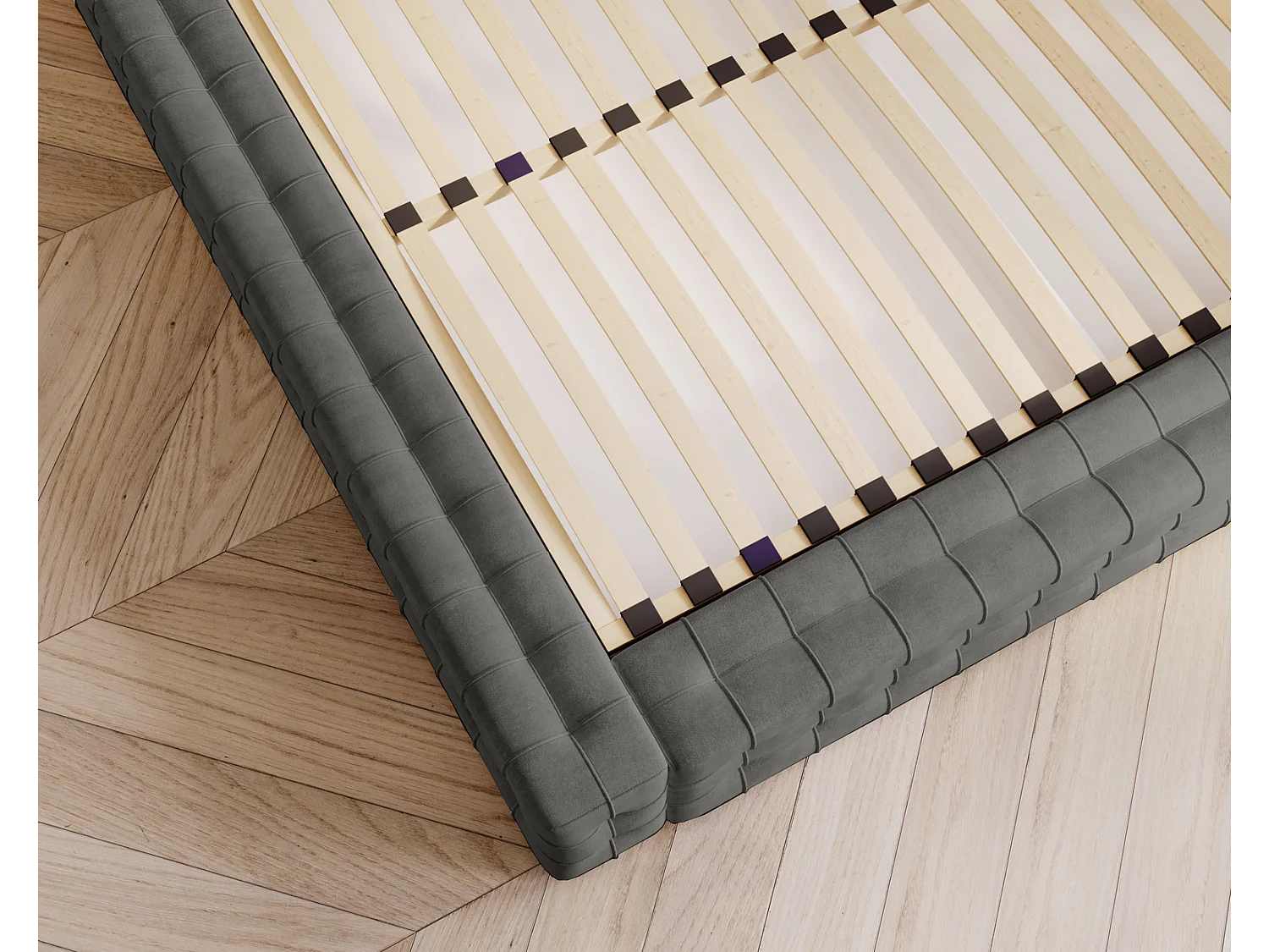 Emporius Arno gestoffeerd bed 180 x 200 cm - bed met opbergruimte en bedlade, fluwelen - bed 180x200 Donkergrijs (Elegance 18)